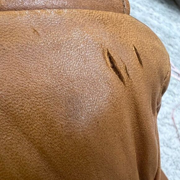 Vintage Breier of Amsterdam Camel Brown Leather Two Button Blazer Coat Mens XL - Picture 10 of 16